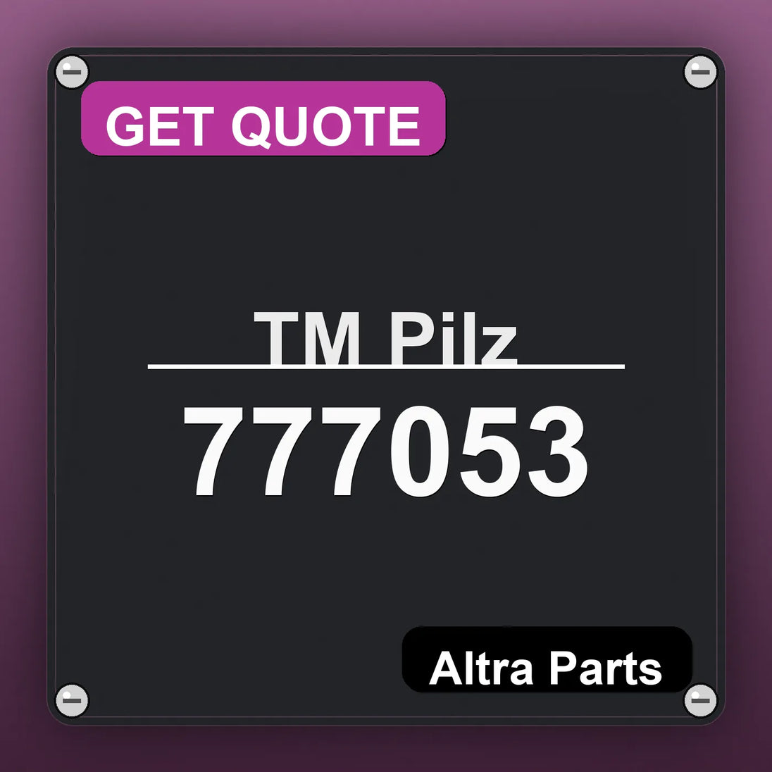 ТМ Pilz 777053 industrial nameplate style image – Altra Parts. GET QUOTE.
