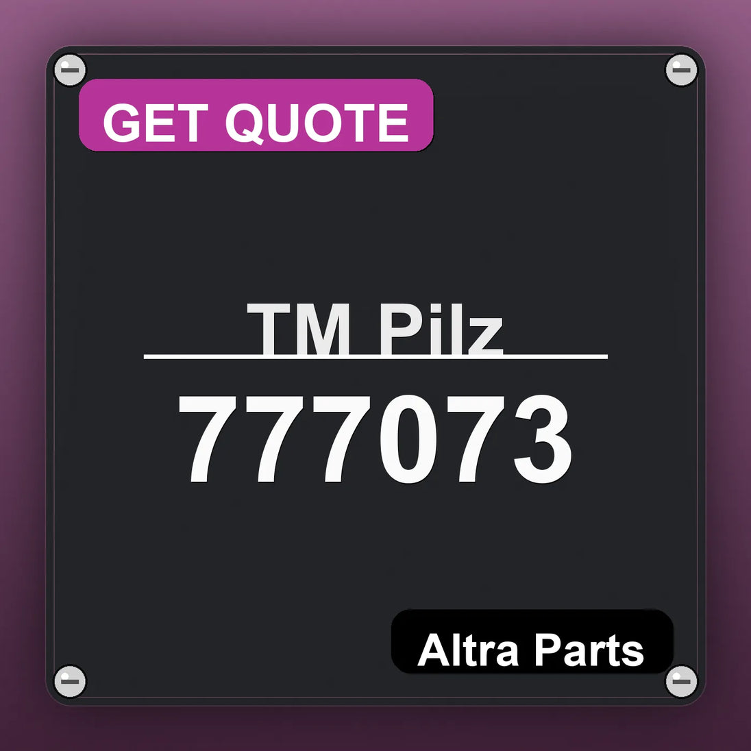 ТМ Pilz 777073 industrial nameplate style image – Altra Parts. GET QUOTE.