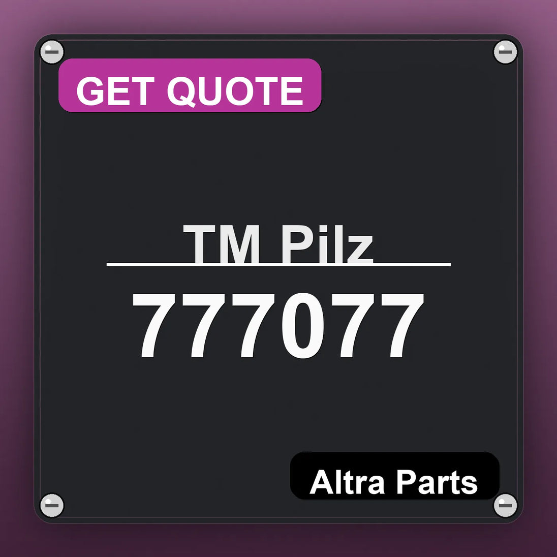 ТМ Pilz 777077 industrial nameplate style image – Altra Parts. GET QUOTE.
