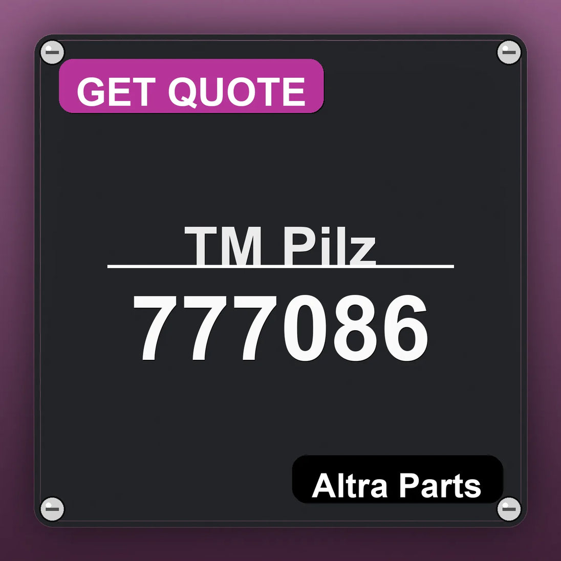 ТМ Pilz 777086 industrial nameplate style image – Altra Parts. GET QUOTE.