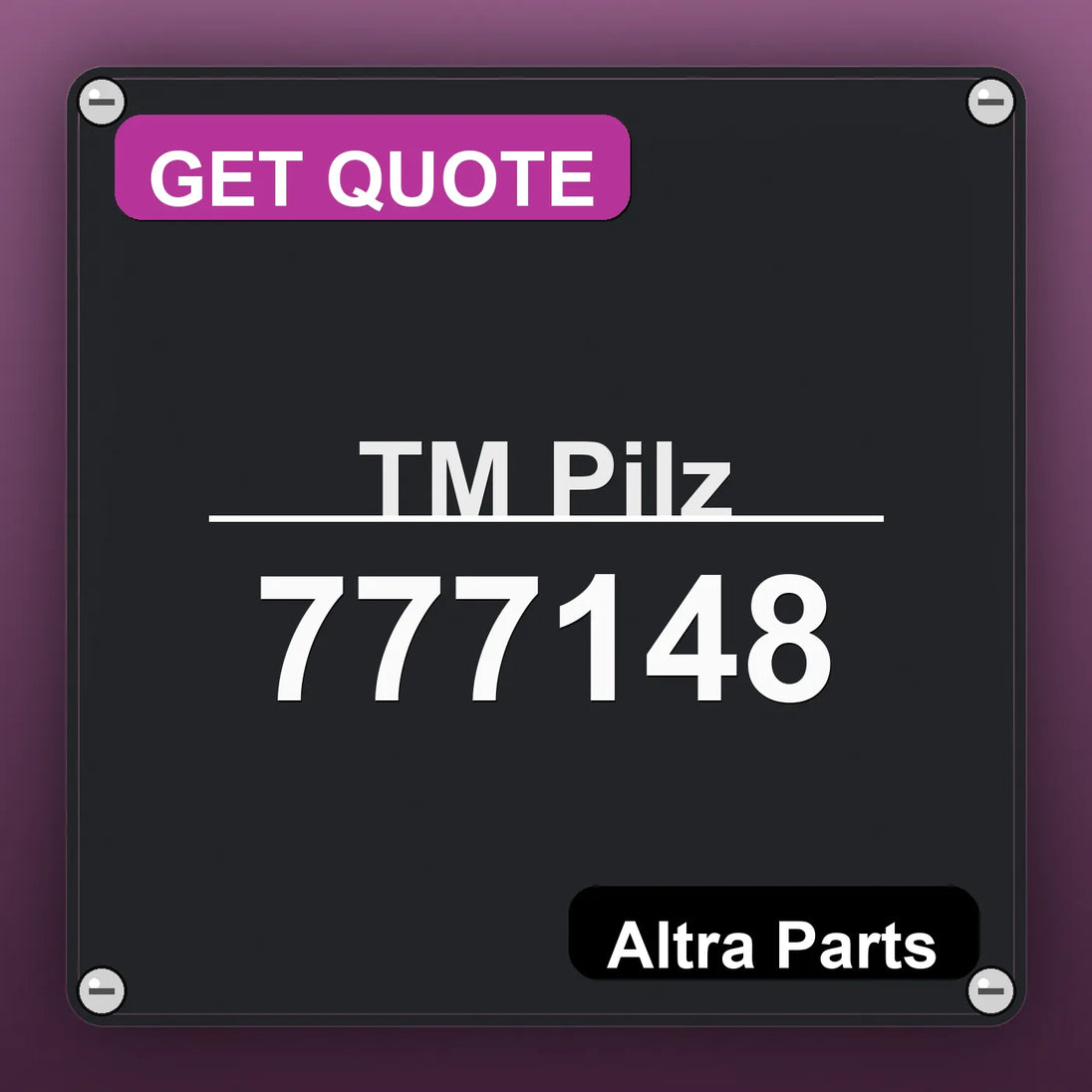 ТМ Pilz 777148 industrial nameplate style image – Altra Parts. GET QUOTE.