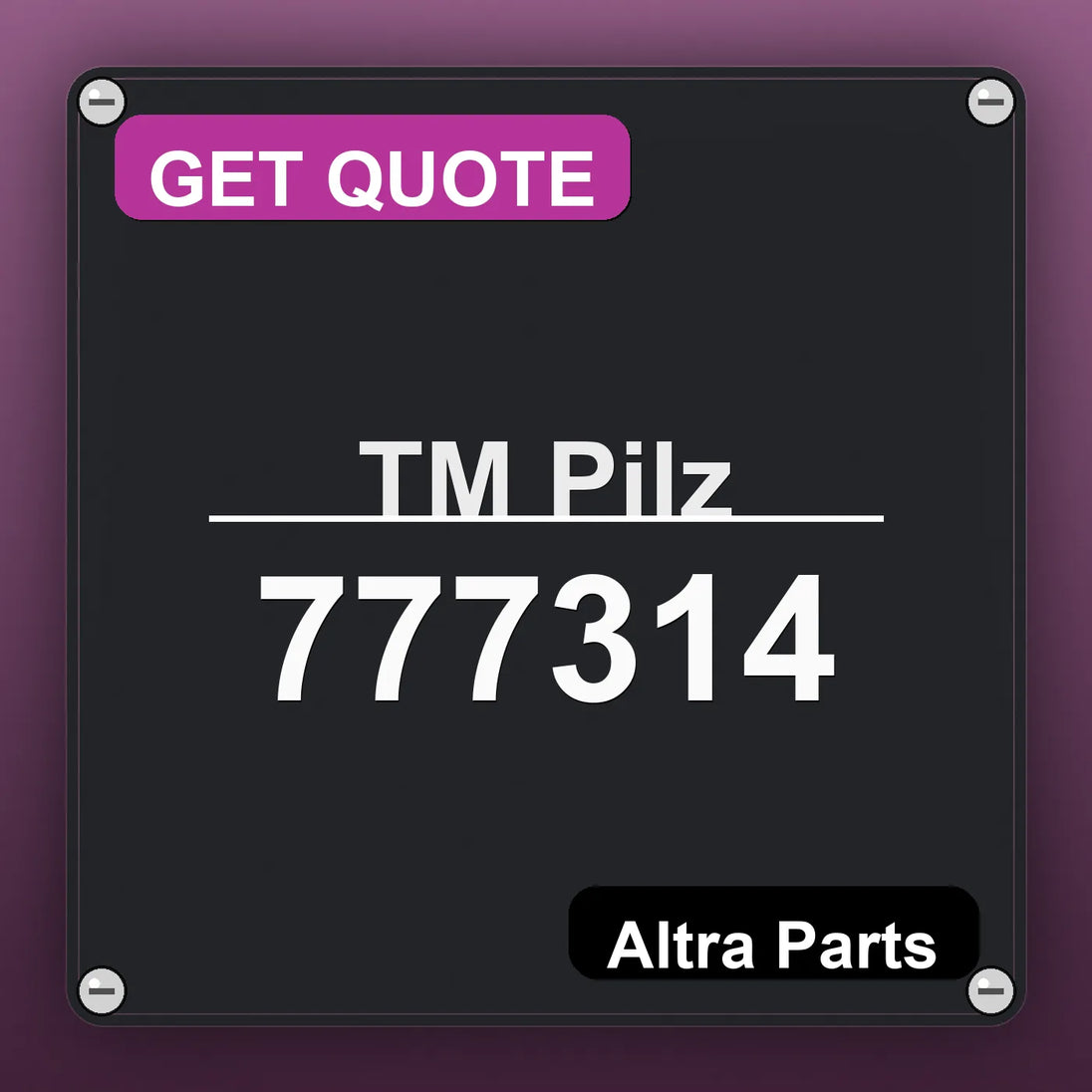 ТМ Pilz 777314 industrial nameplate style image – Altra Parts. GET QUOTE.
