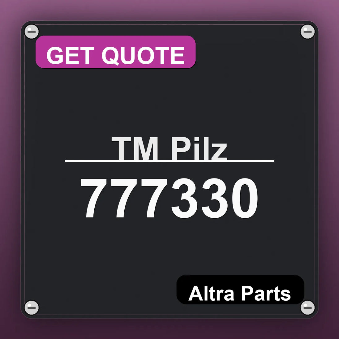 ТМ Pilz 777330 industrial nameplate style image – Altra Parts. GET QUOTE.