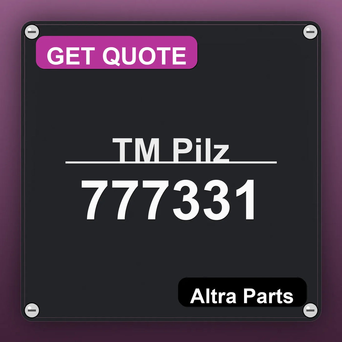ТМ Pilz 777331 industrial nameplate style image – Altra Parts. GET QUOTE.