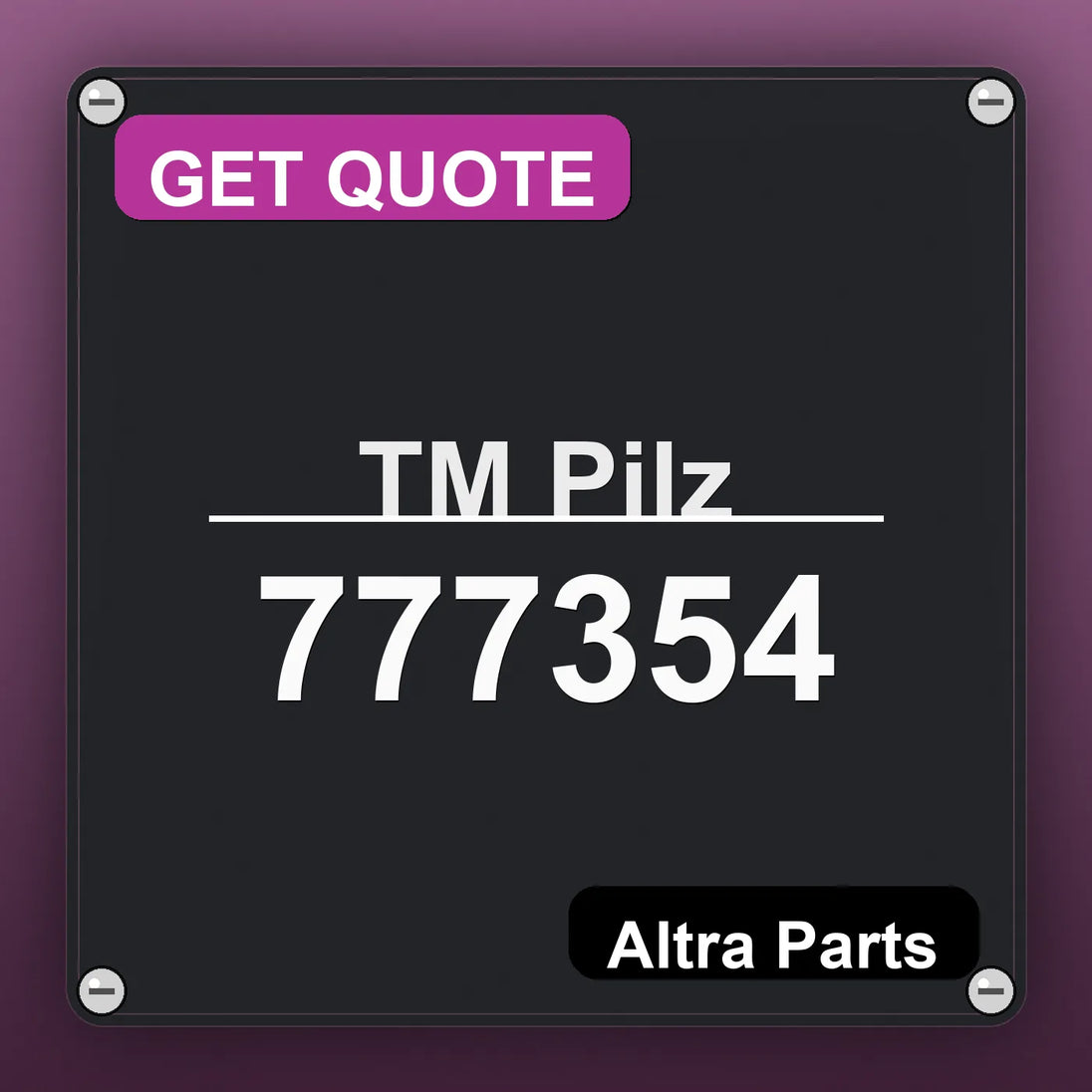 ТМ Pilz 777354 industrial nameplate style image – Altra Parts. GET QUOTE.