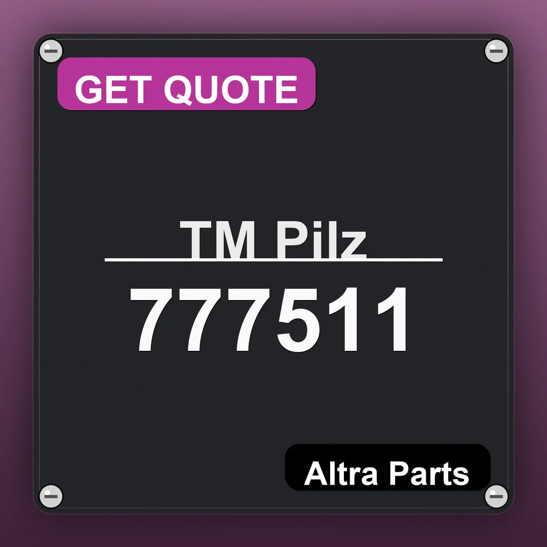 ТМ Pilz 777511 industrial nameplate style image – Altra Parts. GET QUOTE.