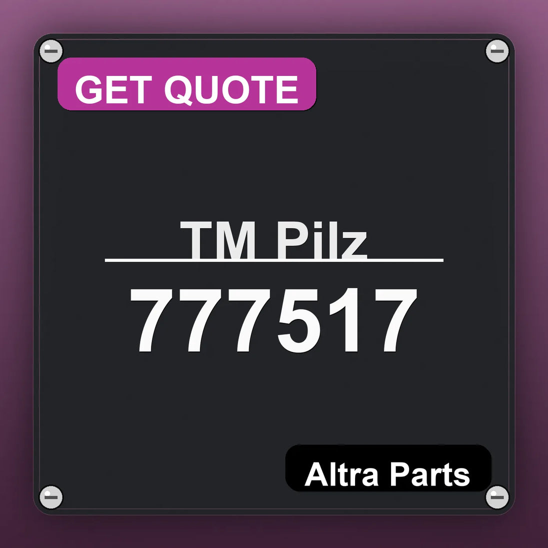 ТМ Pilz 777517 industrial nameplate style image – Altra Parts. GET QUOTE.