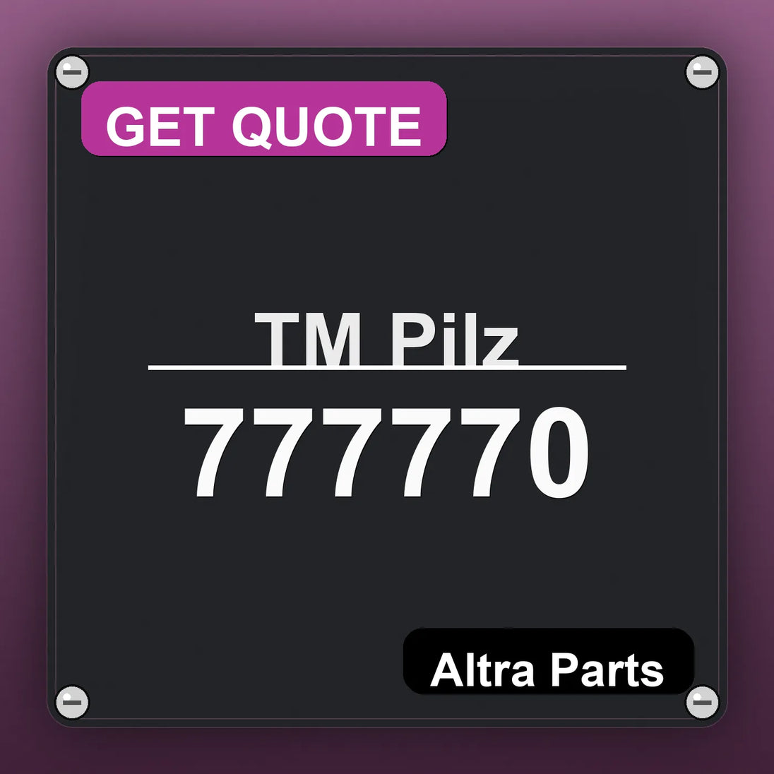 ТМ Pilz 777770 industrial nameplate style image – Altra Parts. GET QUOTE.