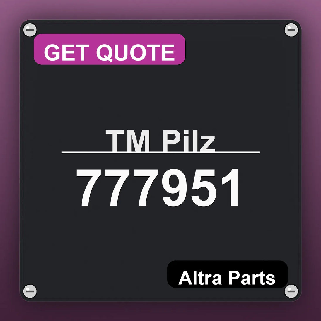 ТМ Pilz 777951 industrial nameplate style image – Altra Parts. GET QUOTE.
