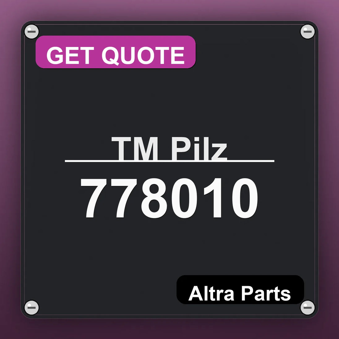 ТМ Pilz 778010 industrial nameplate style image – Altra Parts. GET QUOTE.