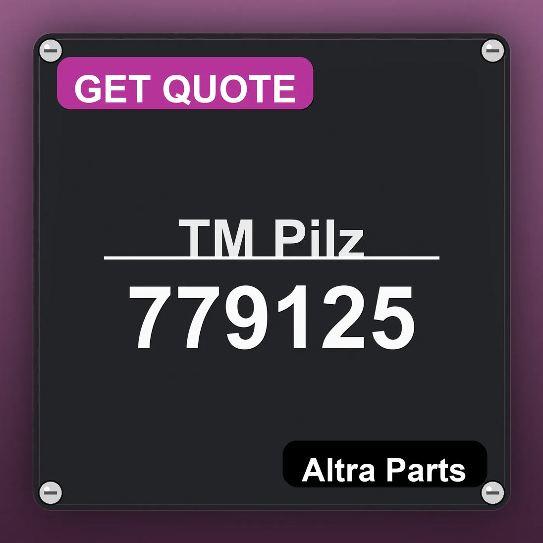 ТМ Pilz 779125 industrial nameplate style image – Altra Parts. GET QUOTE.