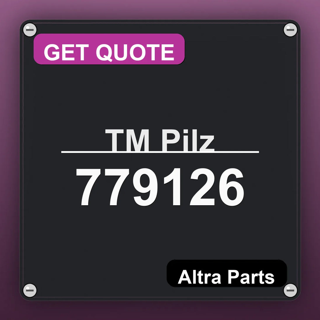 ТМ Pilz 779126 industrial nameplate style image – Altra Parts. GET QUOTE.