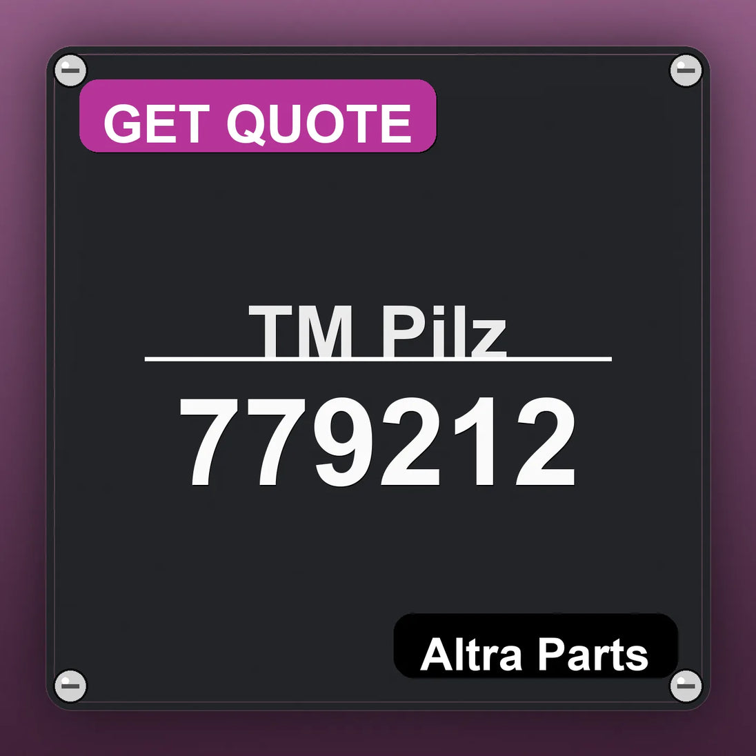 ТМ Pilz 779212 industrial nameplate style image – Altra Parts. GET QUOTE.