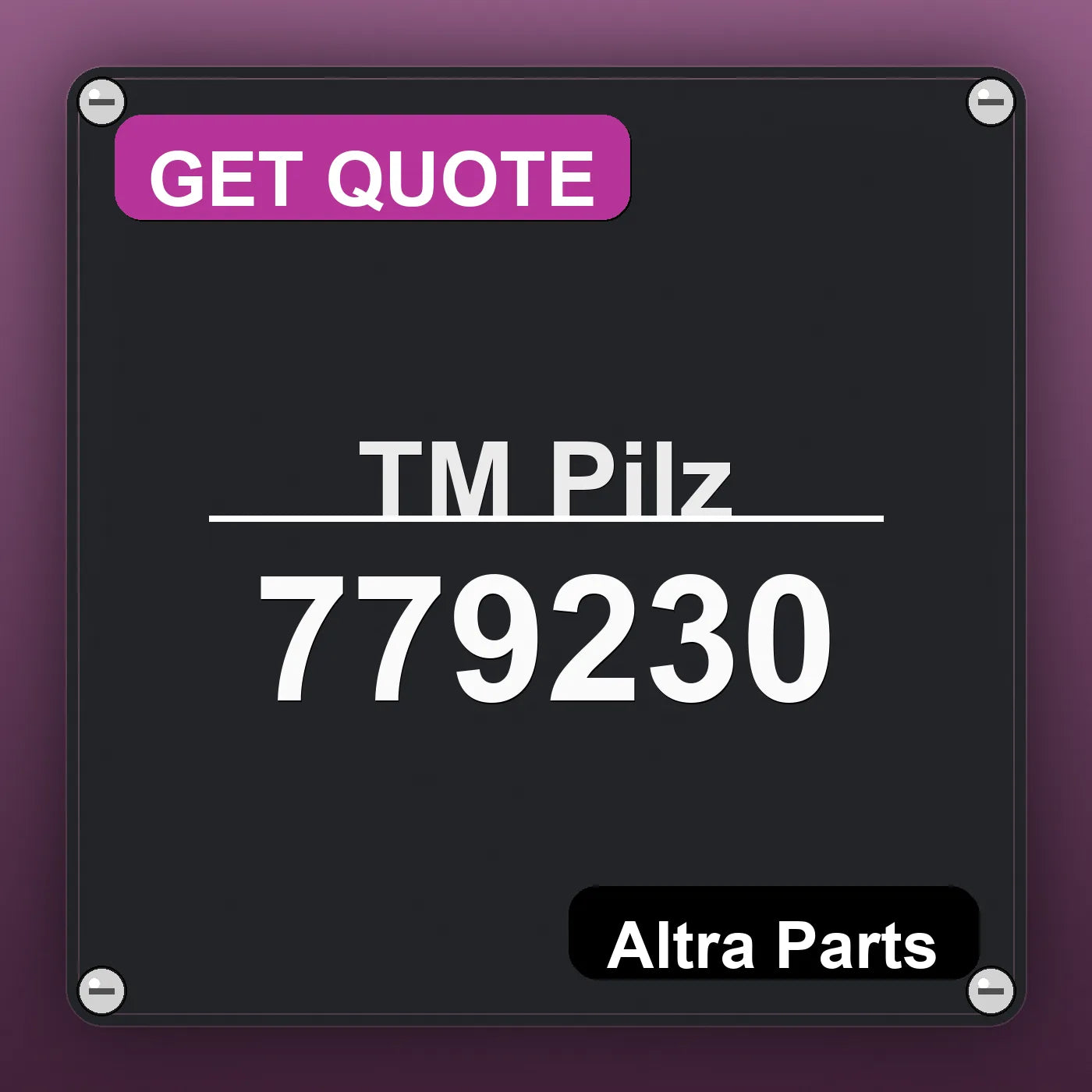 Pilz 779230 industrial nameplate style image – Altra Parts. GET QUOTE.