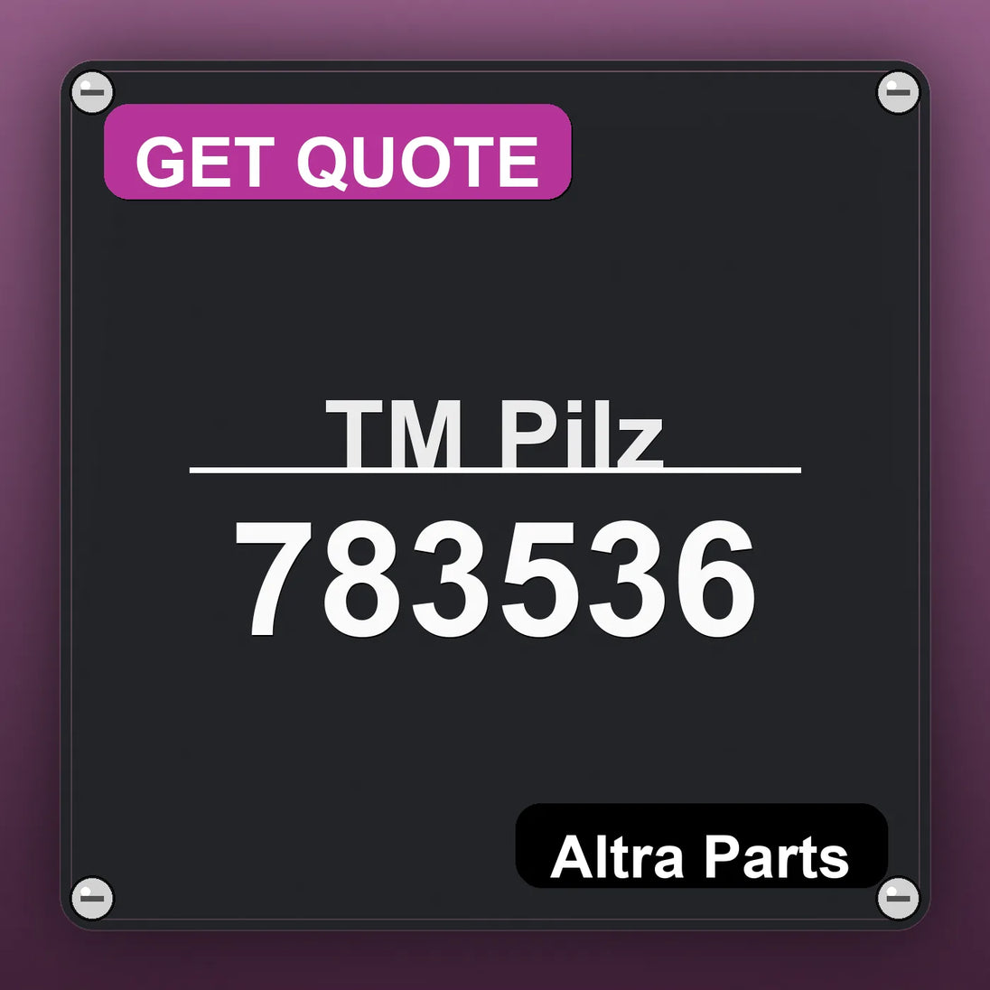 ТМ Pilz 783536 industrial nameplate style image – Altra Parts. GET QUOTE.