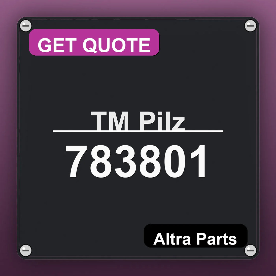 ТМ Pilz 783801 industrial nameplate style image – Altra Parts. GET QUOTE.