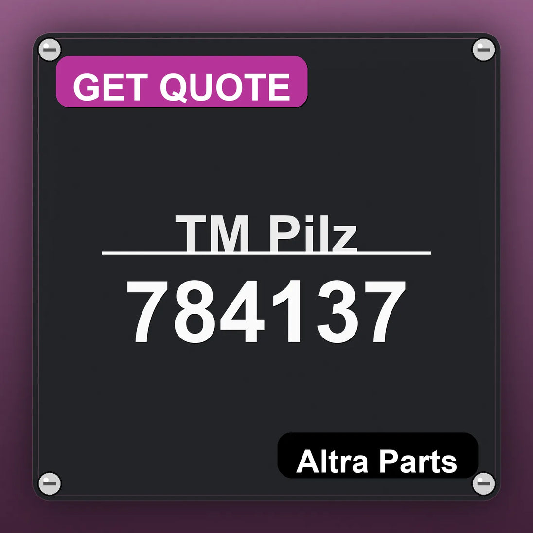 ТМ Pilz 784137 industrial nameplate style image – Altra Parts. GET QUOTE.
