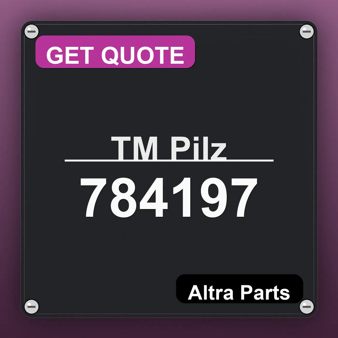 ТМ Pilz 784197 industrial nameplate style image – Altra Parts. GET QUOTE.