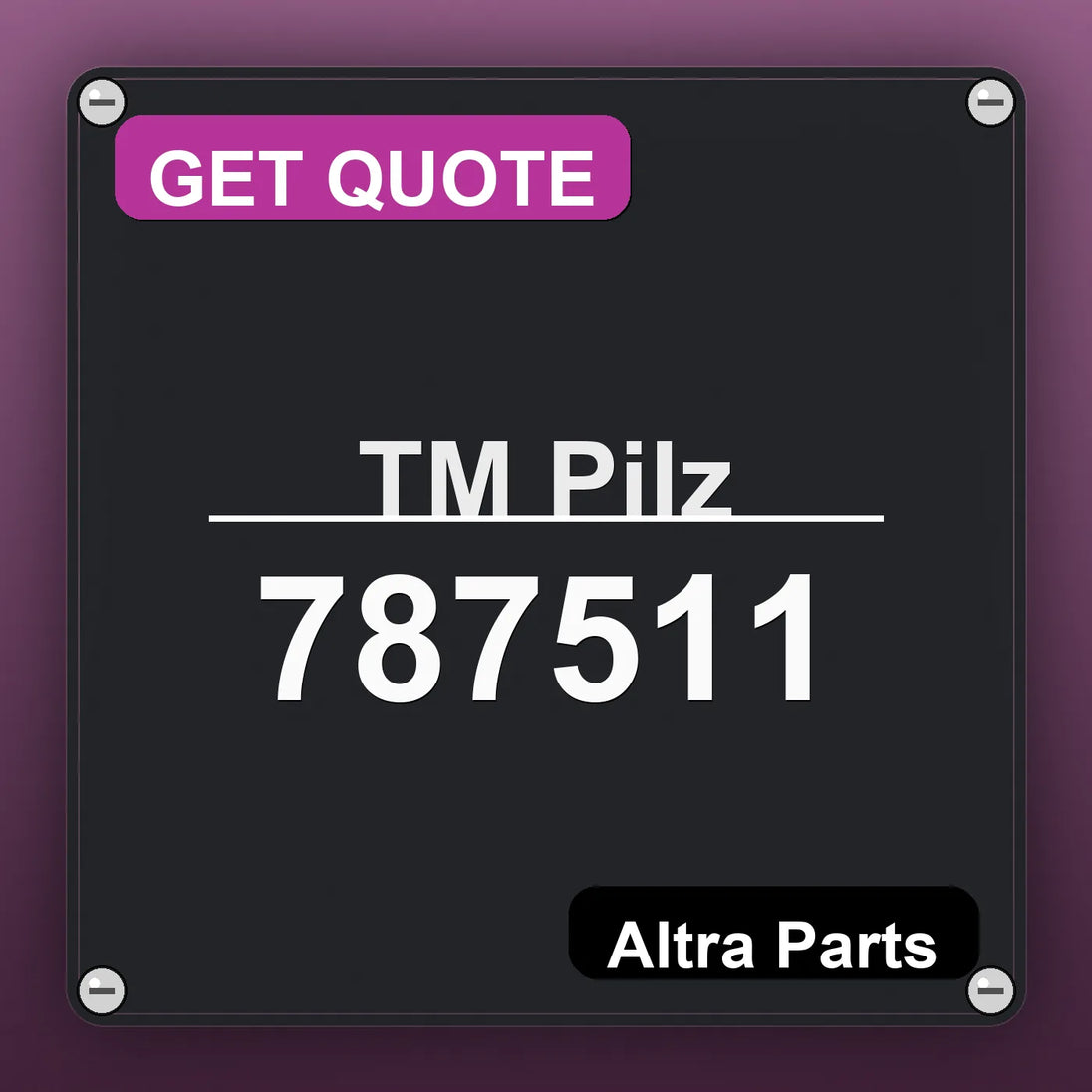 ТМ Pilz 787511 industrial nameplate style image – Altra Parts. GET QUOTE.