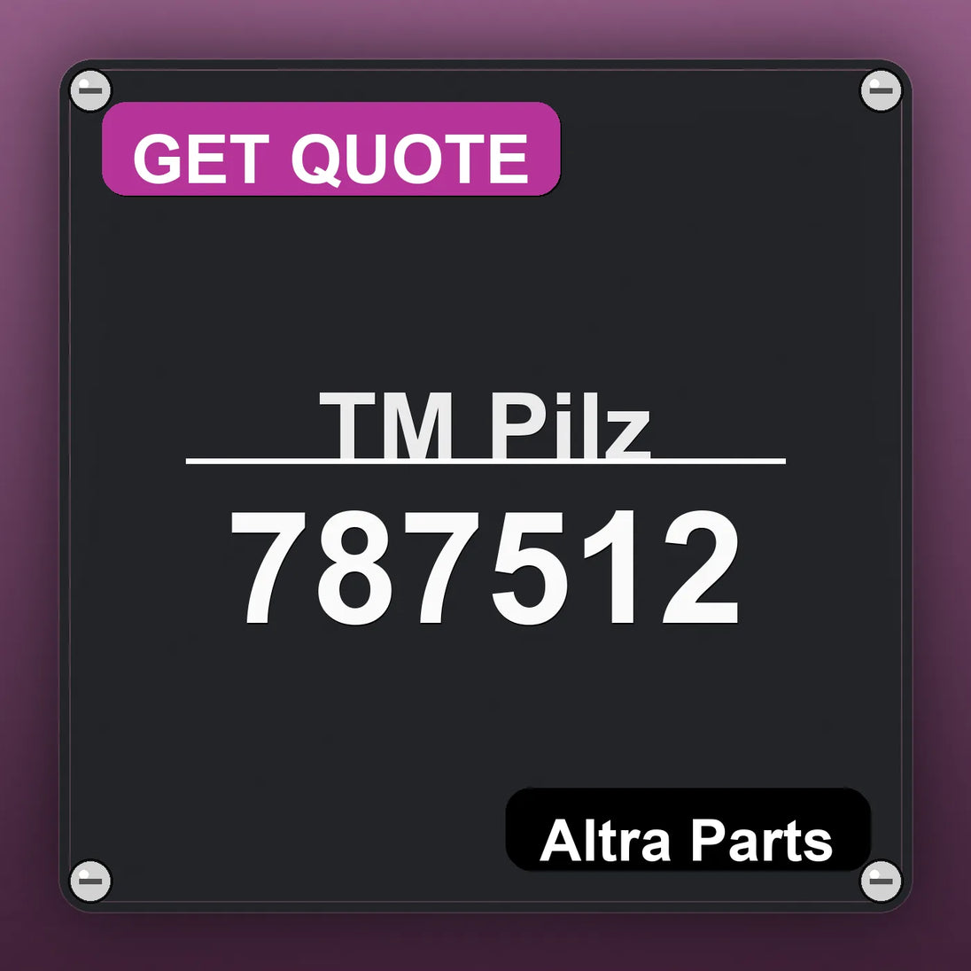 ТМ Pilz 787512 industrial nameplate style image – Altra Parts. GET QUOTE.