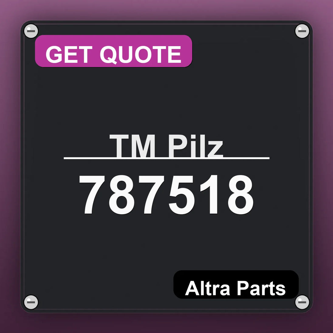 ТМ Pilz 787518 industrial nameplate style image – Altra Parts. GET QUOTE.