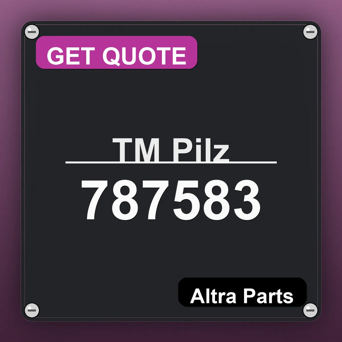 ТМ Pilz 787583 industrial nameplate style image – Altra Parts. GET QUOTE.