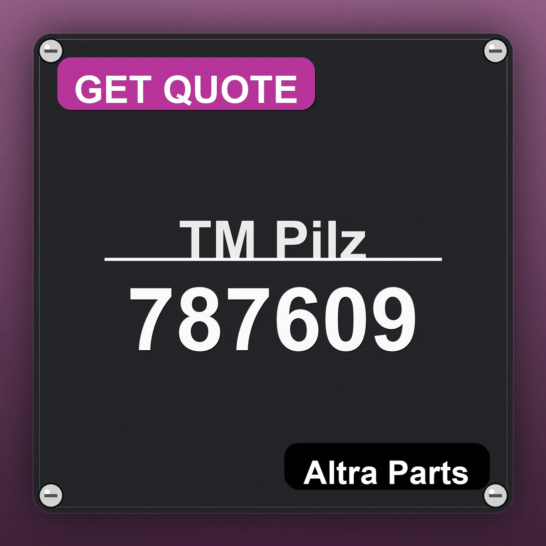 ТМ Pilz 787609 industrial nameplate style image – Altra Parts. GET QUOTE.
