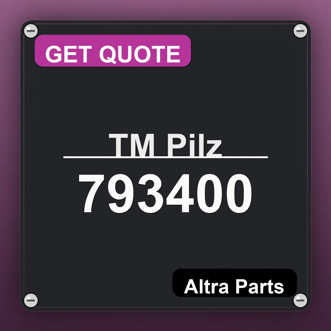 ТМ Pilz 793400 industrial nameplate style image – Altra Parts. GET QUOTE.