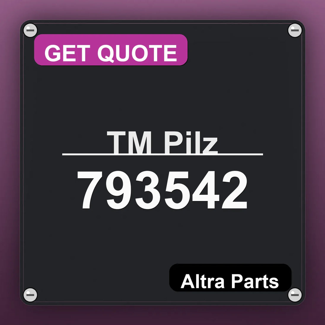 ТМ Pilz 793542 industrial nameplate style image – Altra Parts. GET QUOTE.