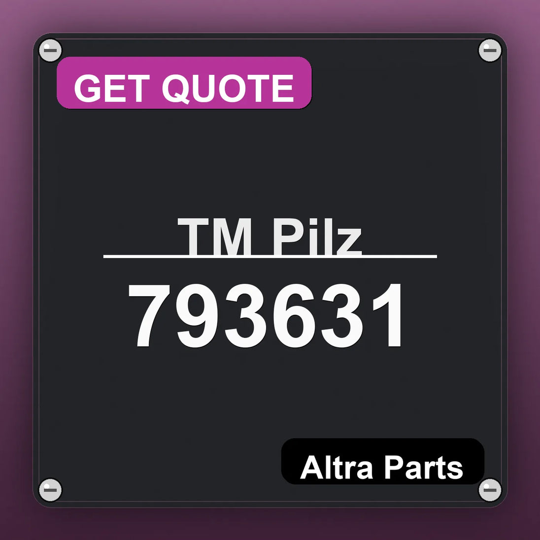 ТМ Pilz 793631 industrial nameplate style image – Altra Parts. GET QUOTE.