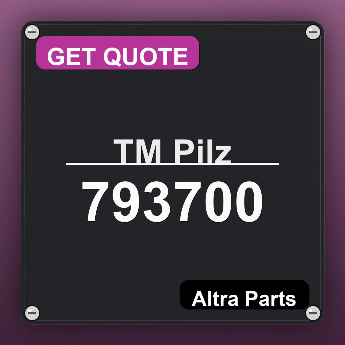 ТМ Pilz 793700 industrial nameplate style image – Altra Parts. GET QUOTE.