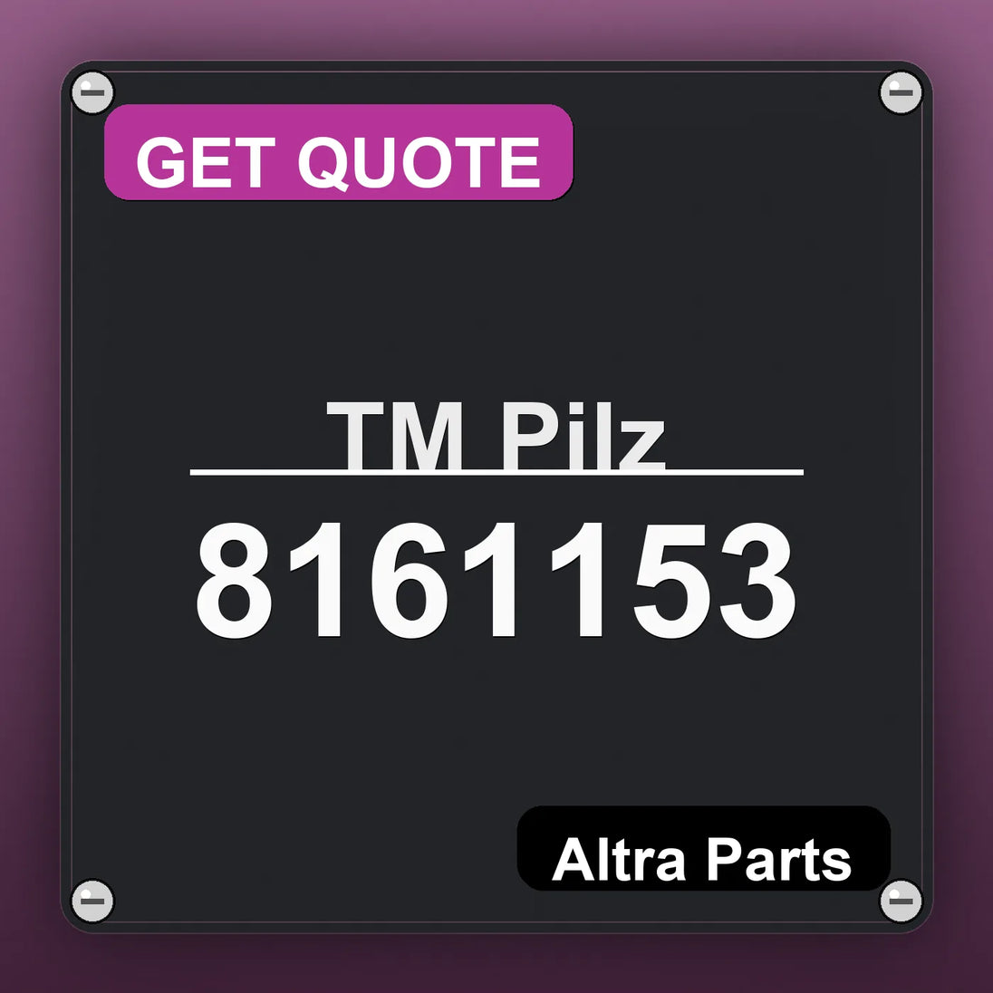 ТМ Pilz 8161153 industrial nameplate style image – Altra Parts. GET QUOTE.