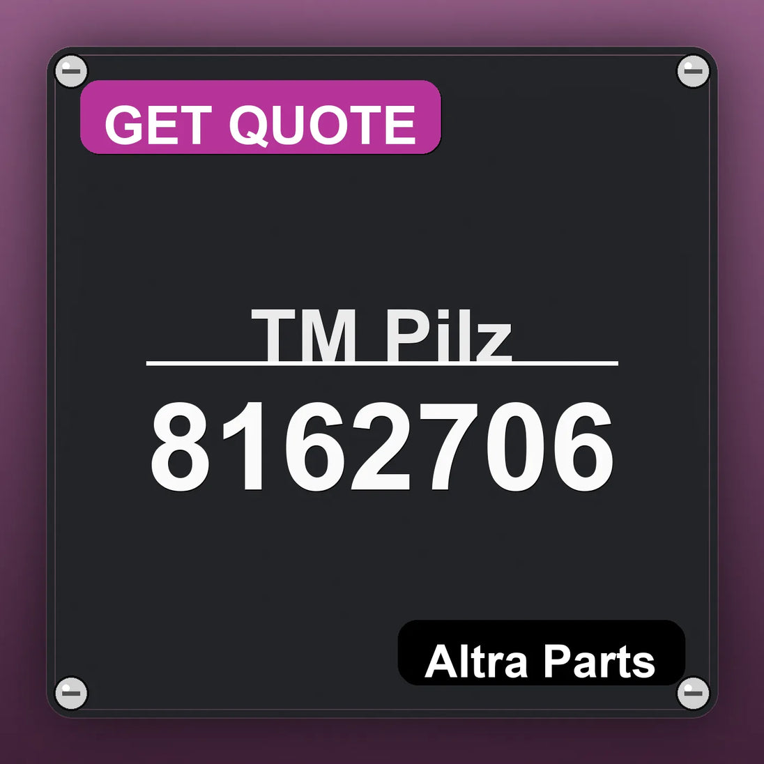ТМ Pilz 8162706 industrial nameplate style image – Altra Parts. GET QUOTE.