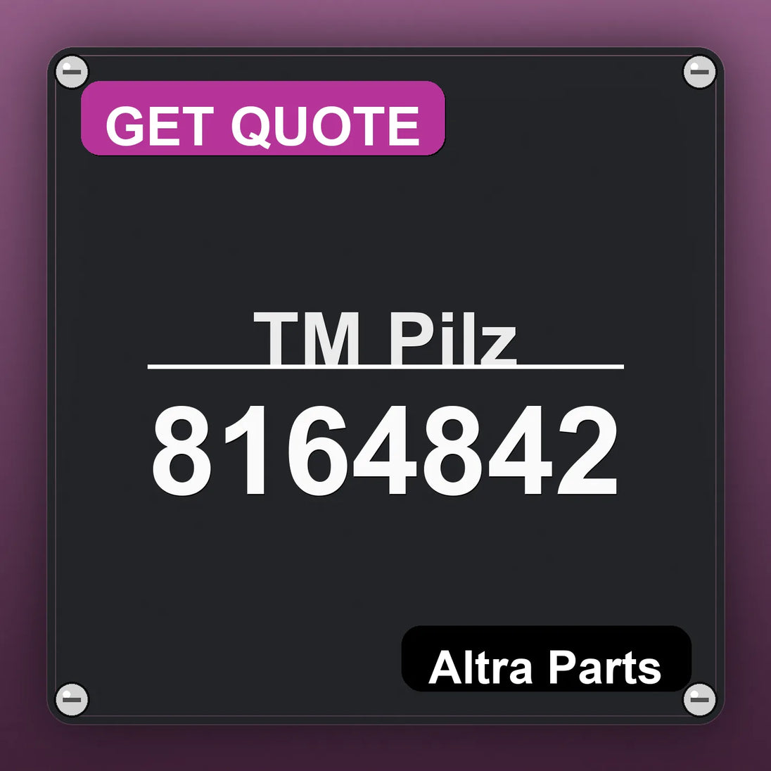 ТМ Pilz 8164842 industrial nameplate style image – Altra Parts. GET QUOTE.
