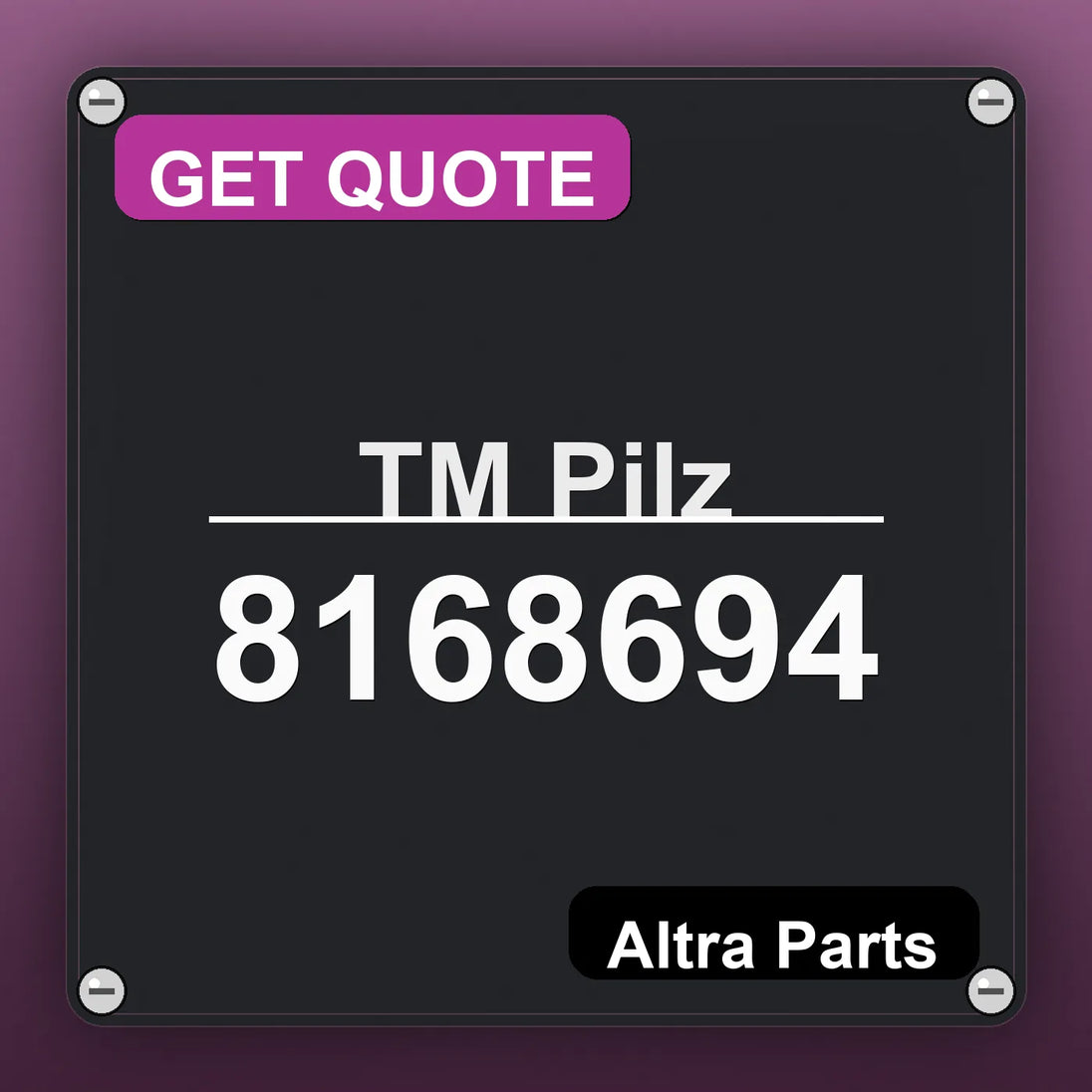 ТМ Pilz 8168694 industrial nameplate style image – Altra Parts. GET QUOTE.