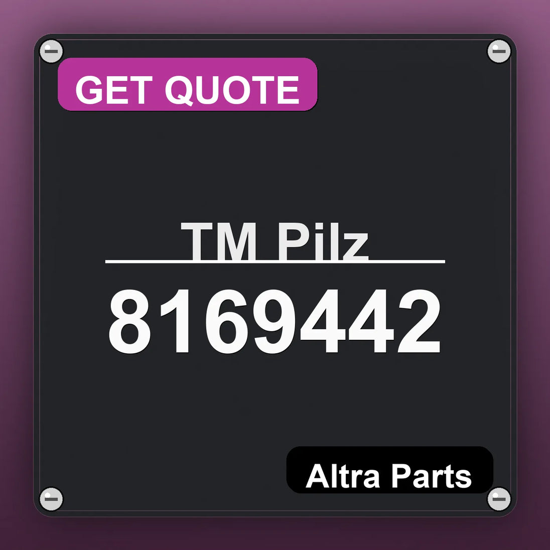 ТМ Pilz 8169442 industrial nameplate style image – Altra Parts. GET QUOTE.