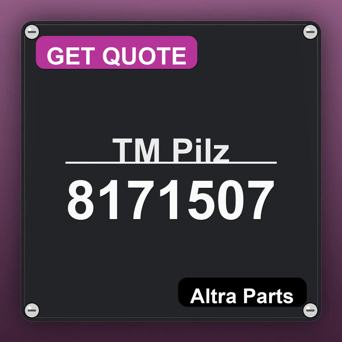 ТМ Pilz 8171507 industrial nameplate style image – Altra Parts. GET QUOTE.