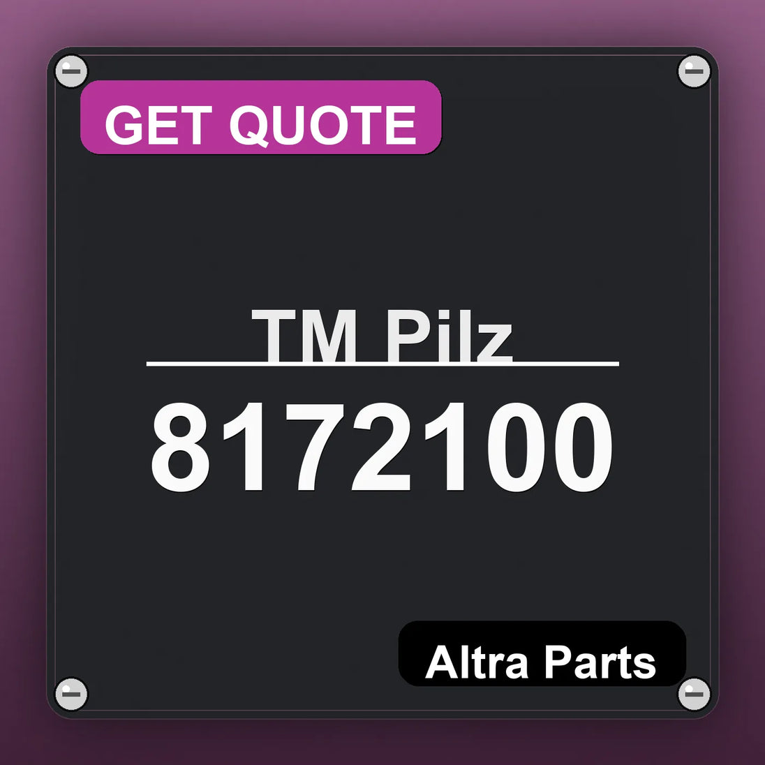 ТМ Pilz 8172100 industrial nameplate style image – Altra Parts. GET QUOTE.