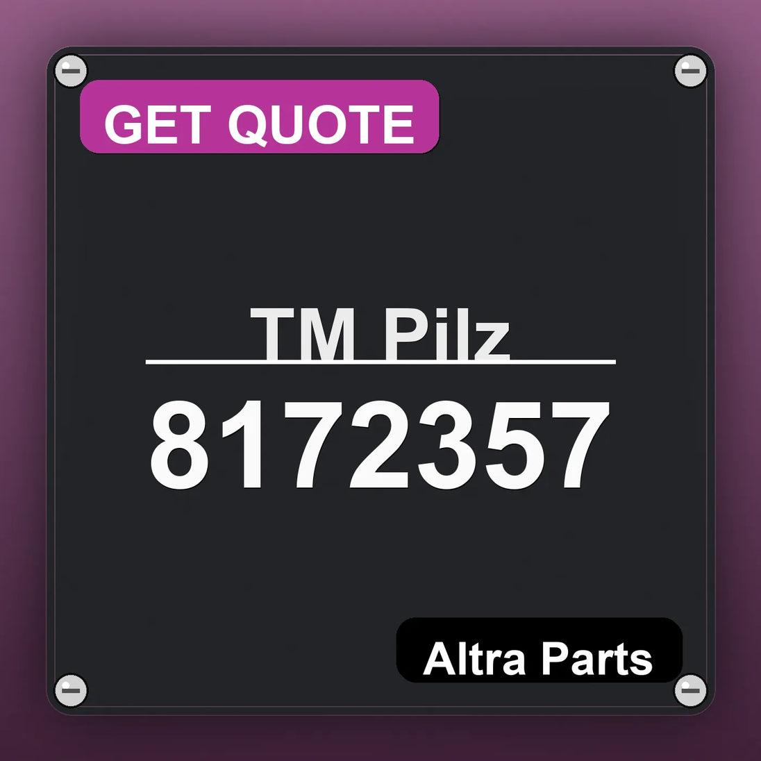 ТМ Pilz 8172357 industrial nameplate style image – Altra Parts. GET QUOTE.