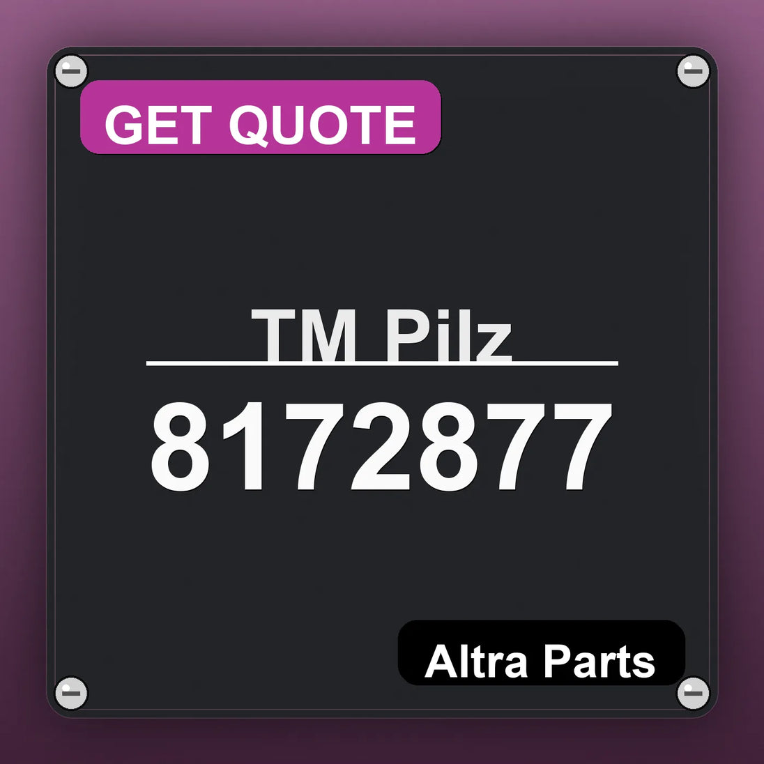 ТМ Pilz 8172877 industrial nameplate style image – Altra Parts. GET QUOTE.