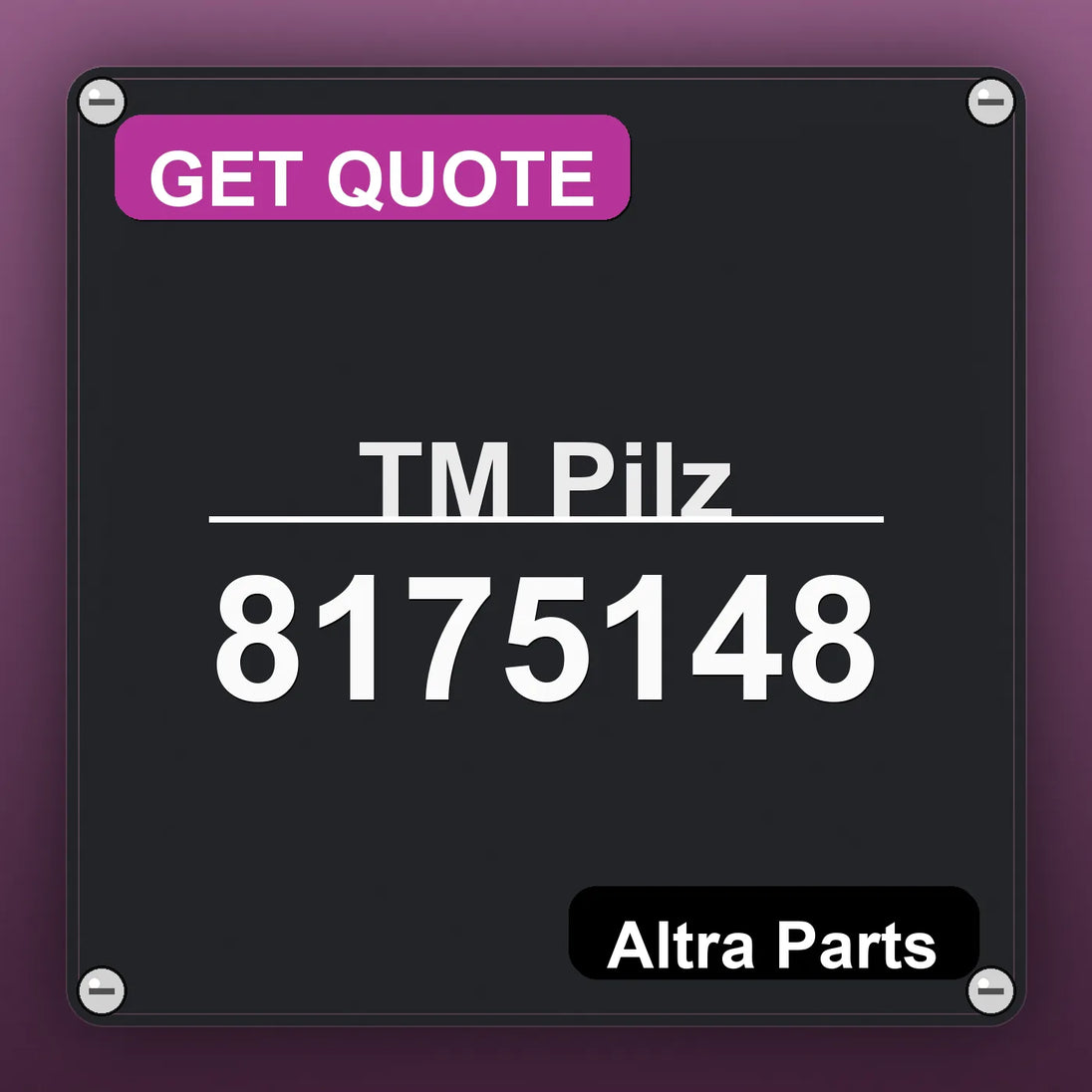 ТМ Pilz 8175148 industrial nameplate style image – Altra Parts. GET QUOTE.