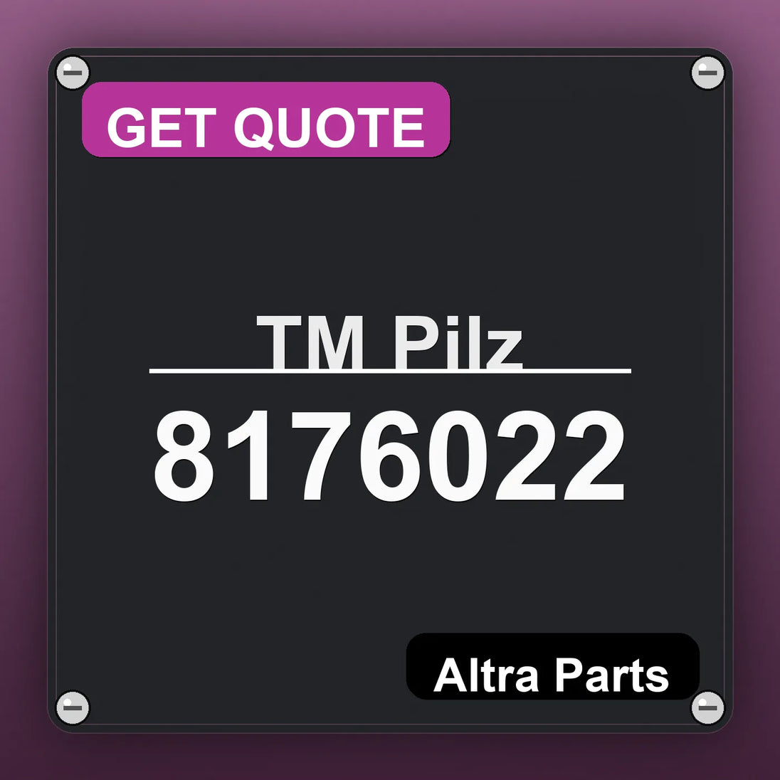 ТМ Pilz 8176022 industrial nameplate style image – Altra Parts. GET QUOTE.