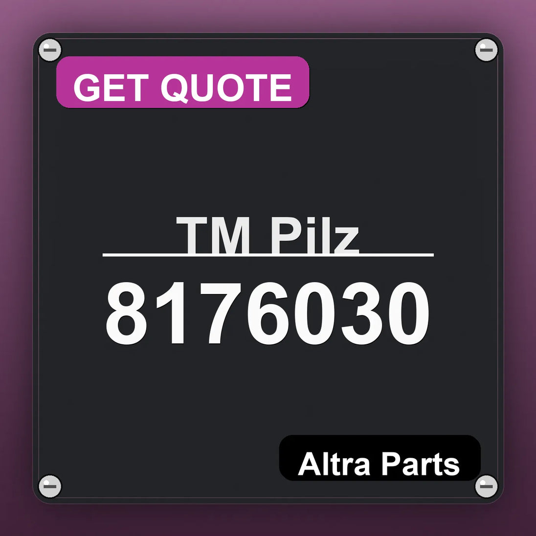 ТМ Pilz 8176030 industrial nameplate style image – Altra Parts. GET QUOTE.