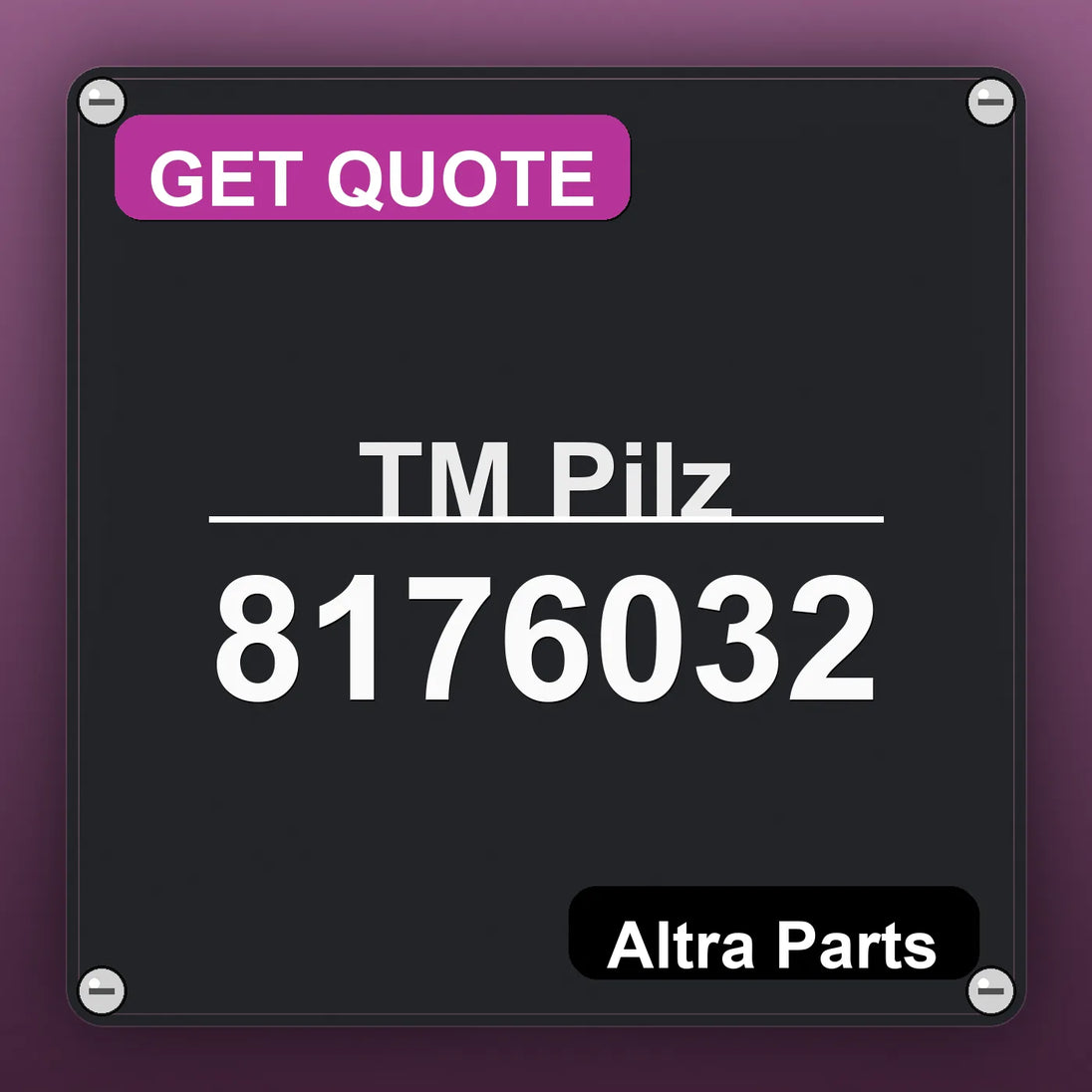 ТМ Pilz 8176032 industrial nameplate style image – Altra Parts. GET QUOTE.