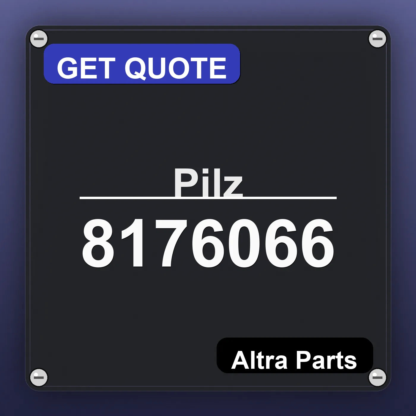Pilz 8176066 industrial nameplate style image – Altra Parts. GET QUOTE.