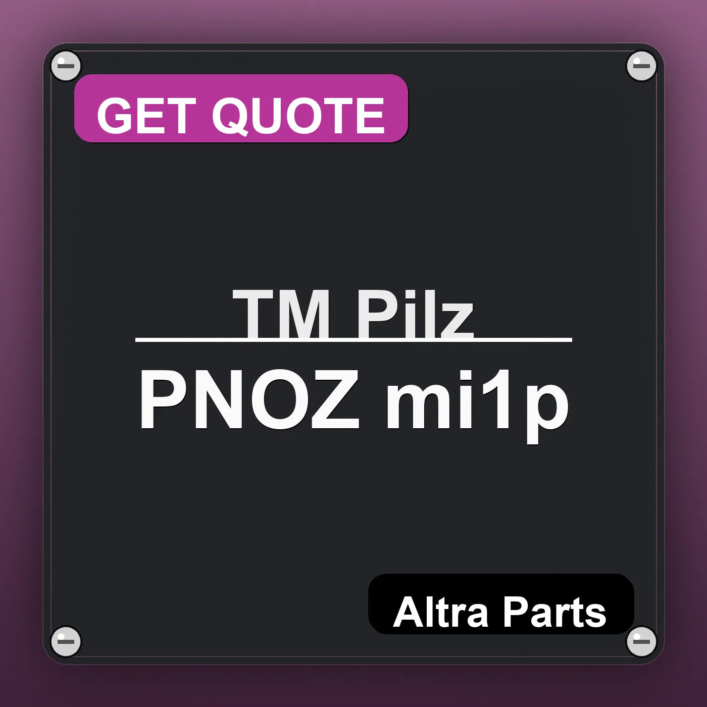 ТМ Pilz PNOZ mi1p industrial nameplate style image – Altra Parts. GET QUOTE.