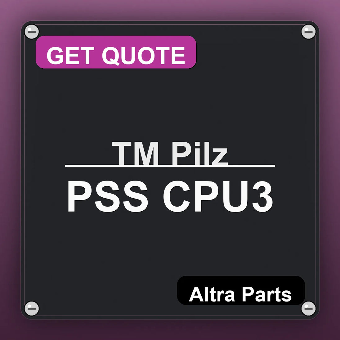 ТМ Pilz PSS CPU3 industrial nameplate style image – Altra Parts. GET QUOTE.