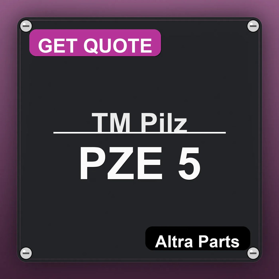 ТМ Pilz PZE 5 industrial nameplate style image – Altra Parts. GET QUOTE.