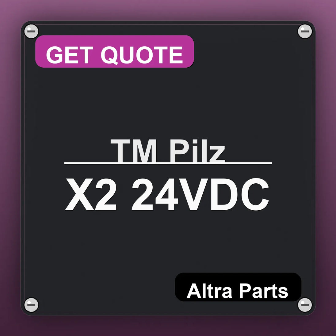 ТМ Pilz X2 24VDC industrial nameplate style image – Altra Parts. GET QUOTE.