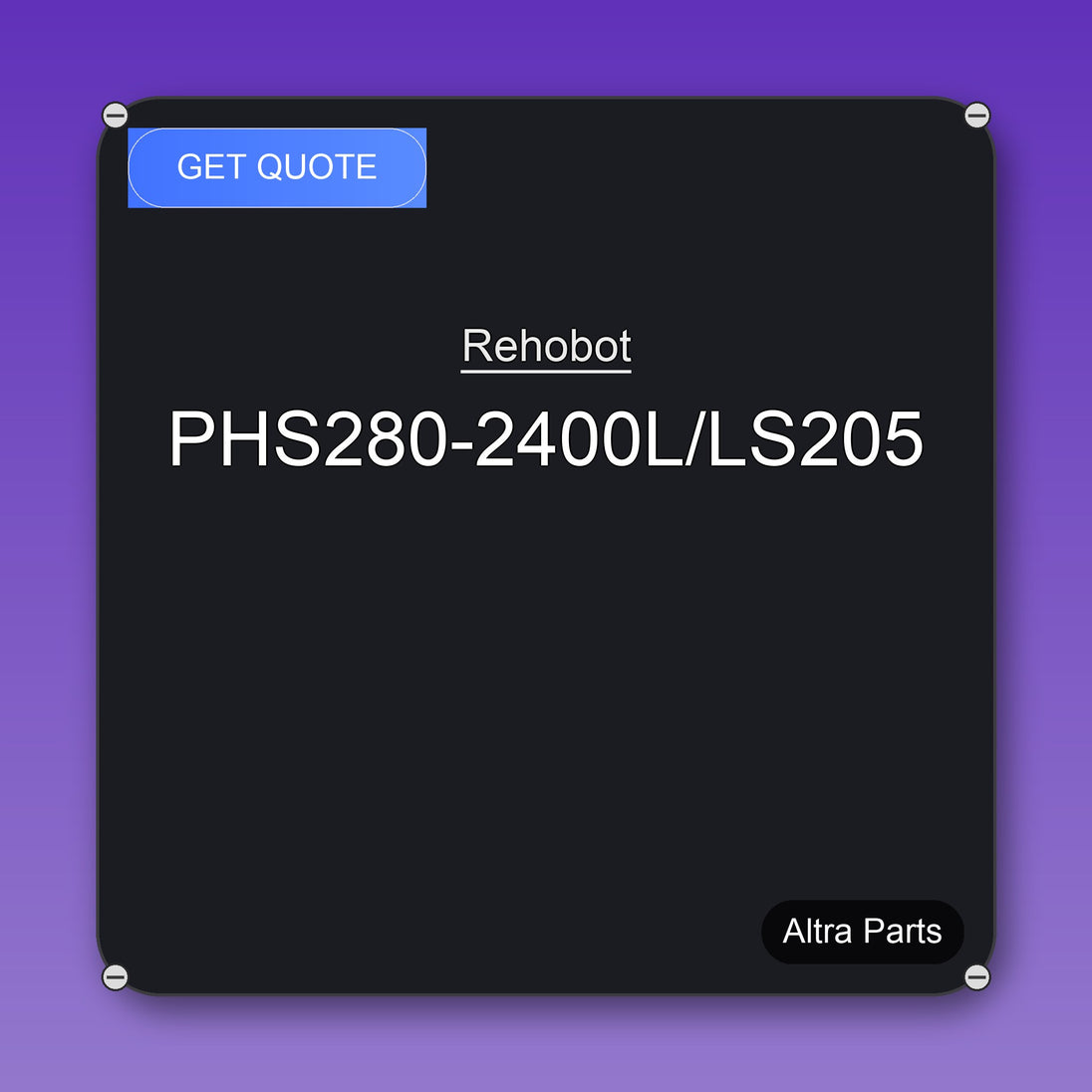 Rehobot PHS280-2400L/LS205 industrial spare part – fast international delivery & worldwide shipping